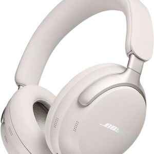 Bose QuietComfort Ultra Wireless Noise Cancelling Headphones with Spatial Audio, Over-the-Ear Headphones with Mic, Up to 24 Hours of Battery Life, White Smoke