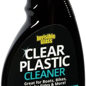 Invisible Glass 92084 22-Ounce Clear Plastic Cleaner for RVs, Cars, Boats, Bikes, and Side-by-sides Use on Helmet Visors, Acrylic Windows, and More Streak and Haze Free Anti-Static, Pack of 1