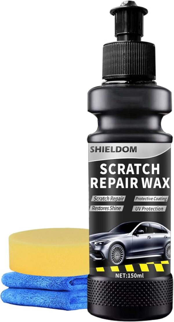 Car Scratch Remover Vehicles Scratches Repair Wax Auto Paint Surface Swirl Restorer Eraser Scuffs Polish Set of | 1x Sponge | 1x Towel | - 5 oz / 150 ML