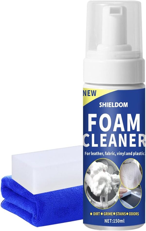 Multifunctional Car Interior Foam Cleaner Multi Purpose Foaming Deep Cleaning for Auto and Home Remove Stain from Leather, Fabric, Carpet, Upholstery and Plastic - 5 oz / 150 ML