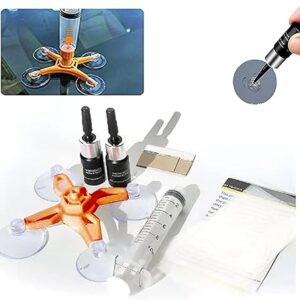 Windshield Repair Kit,Glass Repair Fluid Windshield Crack Repair Kit with Pressure Syringes,2 Pcs Car Windshield Chip Repair Kit Glass Repair Kit