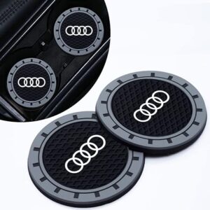 for Audi Car Cup Holder Coaster,Auto Cup Holder Insert Coaster for Audi A1 A3 RS3 A4 A5 A6 A7 RS7 A8 Q3 Q5 Q7 R8, Non-Slip Car Drink Holder Coaster, Car Interior Accessories, Black