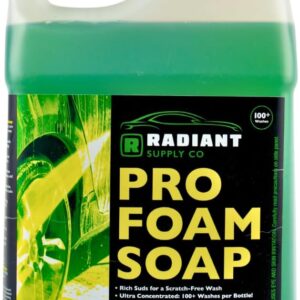 Radiant Supply Professional Car Wash Soap for Foam Cannons or Bucket Washes, Ultra Concentrated and pH Balanced, 100+ Washes for Cars, Trucks, Motorcycles, RVs, 128oz Gallon