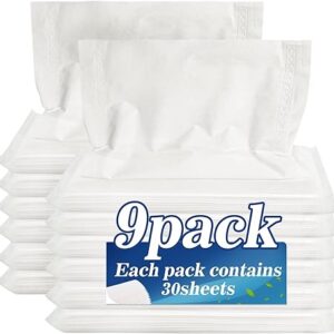 Sukh Soft Facial Tissue Paper-Car Travel Tissue Paper Refill Auto Visor Napkin Paper Towels for Car Tissue Box Holder Sun Visor Tissue Box Car Napkin Holder 2 ply 30 Sheets Each Pack 9 Packs