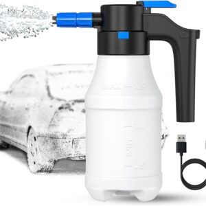 Electric Foam Sprayer with USB, Electric Pressurized Foam Sprayer for Car Washing,Foam Sprayer Suitable for Home, Garden and Car Beauty and Cleaning,Car Washing Accessories（1.5 Liters）