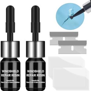Windshield Repair Kit, Glass Crack Repair kit, Quick Repair Scratch Chip Cracks Repair Kit(2 Pack)