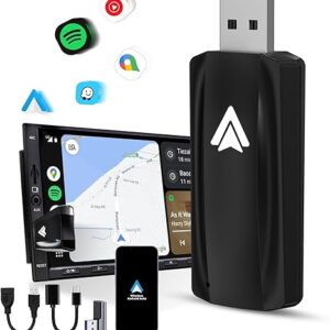 Android Auto Wireless Adapter for Car Android auto Small Car Dongle for OEM Wired Car Model 2017+ Play Plug USB C to A, USB A Extension Cable, 90 Degree USB A Adapter, 3 Adapters, U2A-AIR