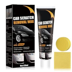 Car Scratch Repair Paste, 120ML Car Scratch Removal Wax, Upgrade Scratch Repair Polishing Wax for Car, Professional Car Scratch Remover Polishing Wax with Wipe & Sponge for Car Paint Surface (1PCS)