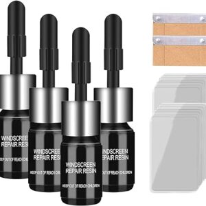 Cracks'Gone Glass Repair Kit: Car Window Chip Repair Kit, Windshield Repair Kit Windshield Repair Kit for Chips and Cracks, Glass Repair Fluid for Fixing Chips and Star Shaped Crack (4 PCS)