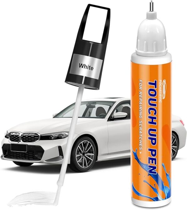 Car Scratch Repair, White Car Paint Touch up, Premium Car Scratch Remover for Deep Scratches, Precise Automotive Paint Color Matching, Also Used as Wheel Paint, Rim Paint(White)