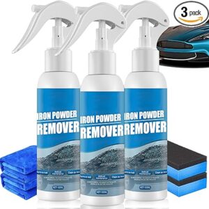 Car Rust Removal Spray,Iron Powder Remover,Rustout Instant Remover Spray,Multifunctional Paint Cleaner Car Maintenance Powder Spray Rust Remover Iron Cleaning,Iron Powder Remover for Car (3PCS*100ML)