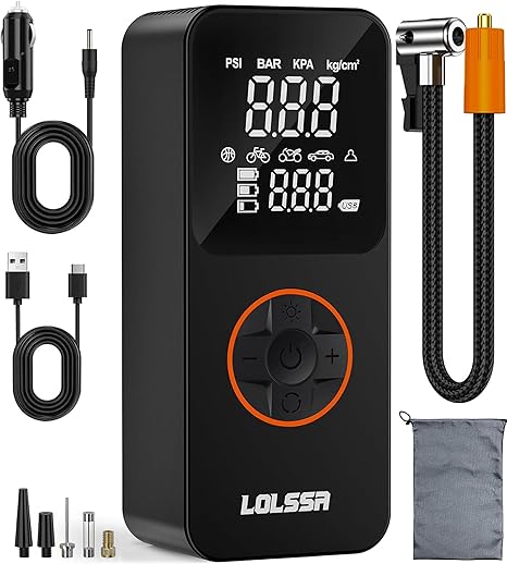 Tire Inflator Portable Air Compressor-Air Pump 20000mAh & 150PSI Cordless Electric for Car, Motorcycle, Bike, Ball, with Tire Gauge Pressure, Dual-Use Type