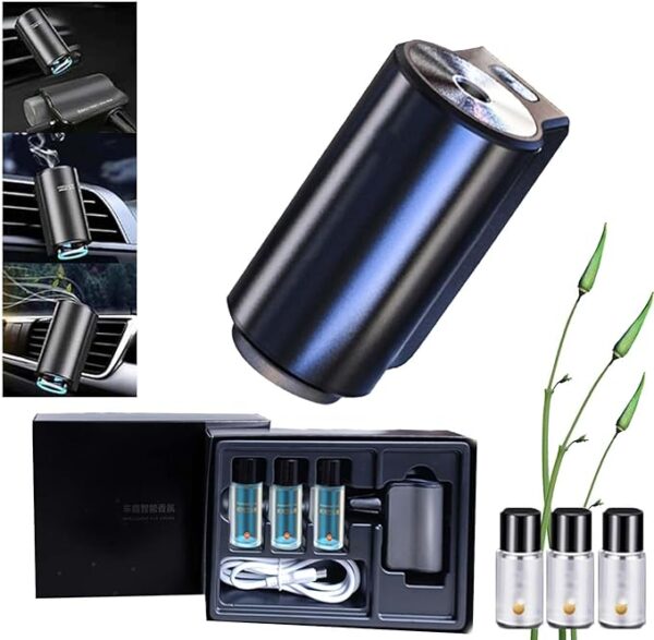 Smart Car Air Freshener Diffuser, Aromatizante para Carro Inteligente Intelligent Car Aroma (Diffuser+3pcs Oils,Cologne)