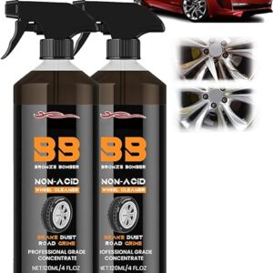 Brake Bomber Cleaner Powerful Wheel Cleaner, Perfect for Cleaning Wheels and Tires Safe On Alloy and Pain,Automobile Wheel Cleaner, 120ml (2pcs)