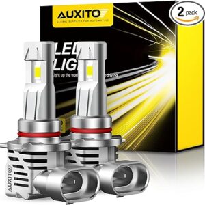 AUXITO 9005 HB3 LED Bulb, 20000 Lumens 600% High Brightness, 6500K Cool White, Direct Installation Fog Light Bulbs Plug and Play, Pack of 2