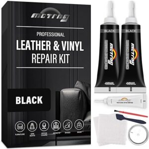 Black Leather Repair Kit for Car Interior, Leather Seat Repair Kit for Cars, Easily Repairs Furniture, Jacket, Chair, Sofa and Purse, Restores Faux, Artificial, Genuine Pleather With Easy Instructions