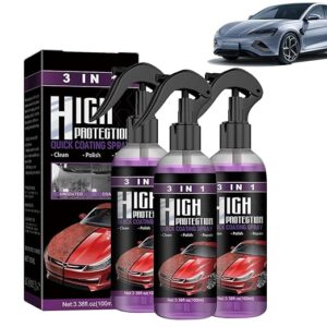 3 in 1 High Protection Quick Car Coating Spray, Car Scratch Nano Repair Spray, Car Coating Fast Wax Polishing Spray, Plastic Refresher, Fast Fine Scratch Repair(100 ML, 3PCS)