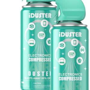 Compressed Canned Air Duster for Computer - iDuster Disposable Electronic Keyboard Cleaner for Cleaning Duster, 2PCS(3.5oz)