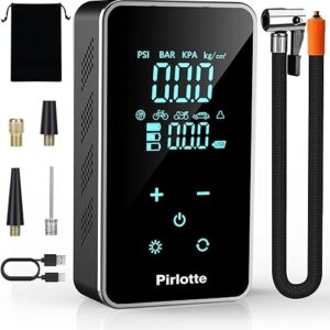 Tire Inflator Portable Air Compressor-Air Pump for Car-18000mAh Electric Air Compressor-Portable Air Pump Cordless-150 PSI Tire Pump with Touch Screen/Gauge/Light for Motorcycle, Bike, Ball. (Black)