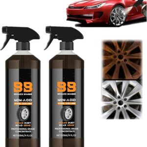 Bronze Bomber Non-Acid Wheel Cleaner - Powerful Bronze Bomber Wheel Cleaner Perfect for Cleaning Wheels and Tires, Non-Acid Car Wash Rim Cleaner & Brake Dust Remover Wheel Cleaner (2pc)