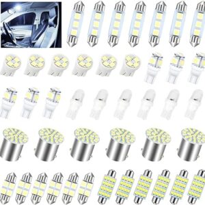 42 Pcs Car LED Lights Kit, Auto Interior Bulbs Set, 6000K 12V T10 For Accessory, Brake, License Plate, Map, Parking Lights