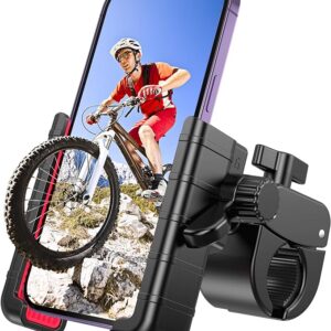 Bike Phone Mount Holder, [Camera Friendly] Motorcycle Phone Mount for Electric Scooter, Mountain, Dirt Bike and Motorcycle - 360° Rotate Suitable for iPhone & Android Smartphones from 4.5-7.0 inches