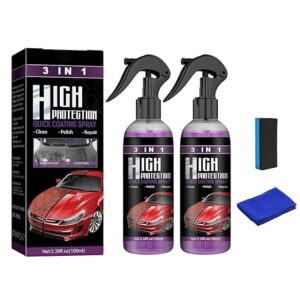 Newbeeoo Car Coating Spray, High Protection 3 in 1 Spray, 3 in 1 High Protection Quick Car Ceramic Coating Spray, 3-in-1 High Protection Car Spray (2Pcs-100ML)