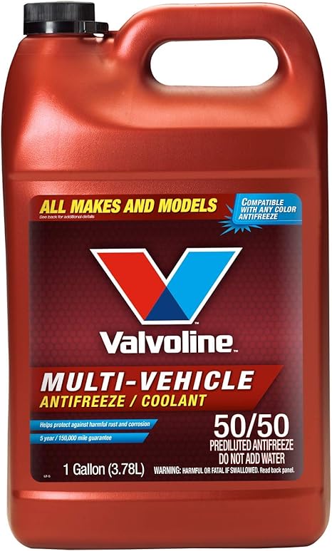 Valvoline Multi-Vehicle 50/50 Prediluted Ready-to-Use Antifreeze/Coolant 1 GA, Light Yellow/Green.