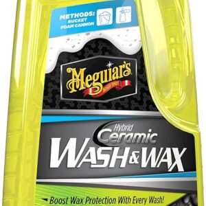 Meguiar's Hybrid Ceramic Wash & Wax - Sophisticated Car Wash Gently Cleans and Adds Shine and Slickness While Boosting Paint with Hybrid Ceramic Wax and Extreme Water Beading - 48oz