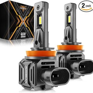 Auxbeam H11 H9 H8 Bulb, 110W 24000LM Powersport Light Bulbs, 2024 Q30 Series Wireless H11 Fog Light Bulbs with 7X Brightness & 5X Cooling Upgraded, H11 Halogen Replacement, Canbus Ready