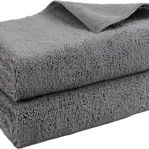 Professional Microfiber Drying Towel-2PK, Premium Scratch-Free, Strong Water Absorption Towels for Cars, SUVs, RVs, Trucks, and Boats Gifts(24 in. x 31 in.) - Grey