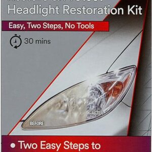 3M Auto Restore and Protect Headlight Restoration Kit, Use On Plastic Lenses, Headlights, Taillight, Fog Lights and More, Includes Sanding Discs, Headlight Clear Coat Wipes, Foam Pad and Glove (39194)