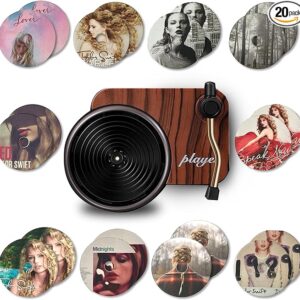 Taylor 20 Pcs Car Air Fresheners Vent Clips Retro Record Player Taylor Album Cover Air Freshener, Rotating Taylor Record Design Car Decoration, Best Gift For Music Lovers